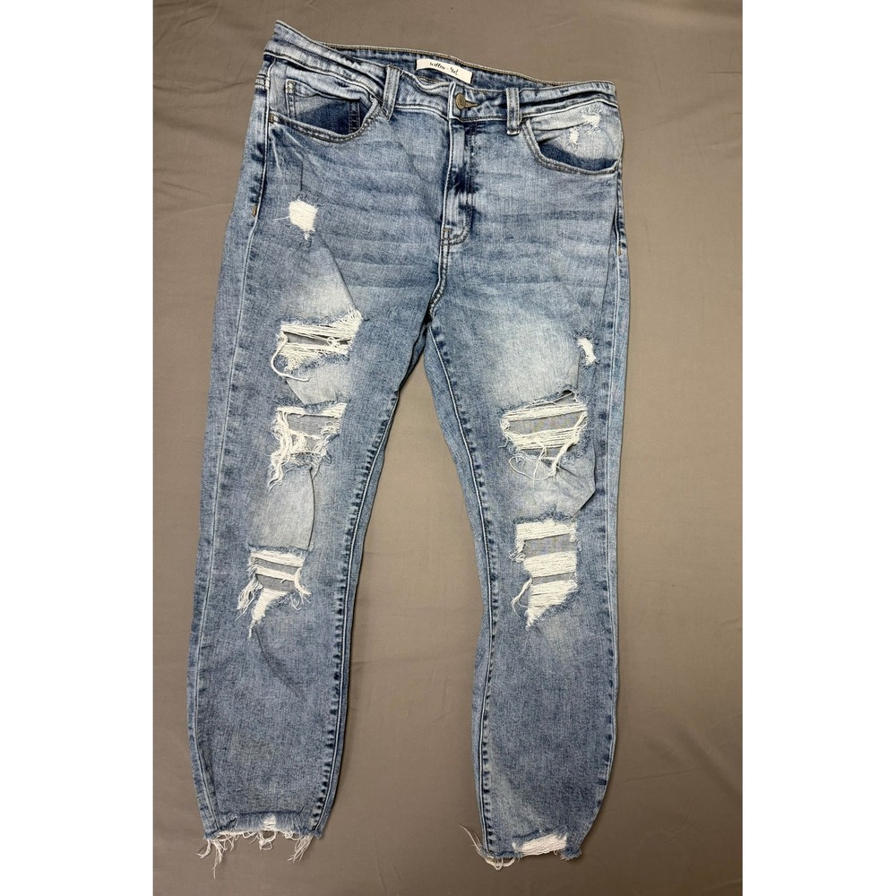 Willow & Root Everyday Jean Light Wash Distressed Raw Hem Denim Size 30